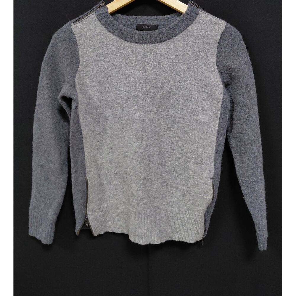 J.CREW Wool Sweater Gray Solid Knit 100% Wool Women Size S